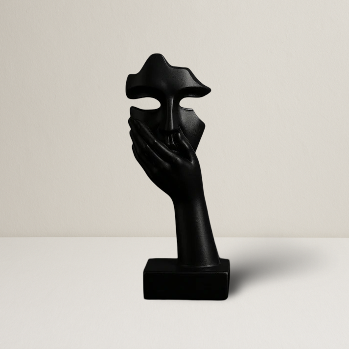 Artistiek home decor beeld in zwart wit goud